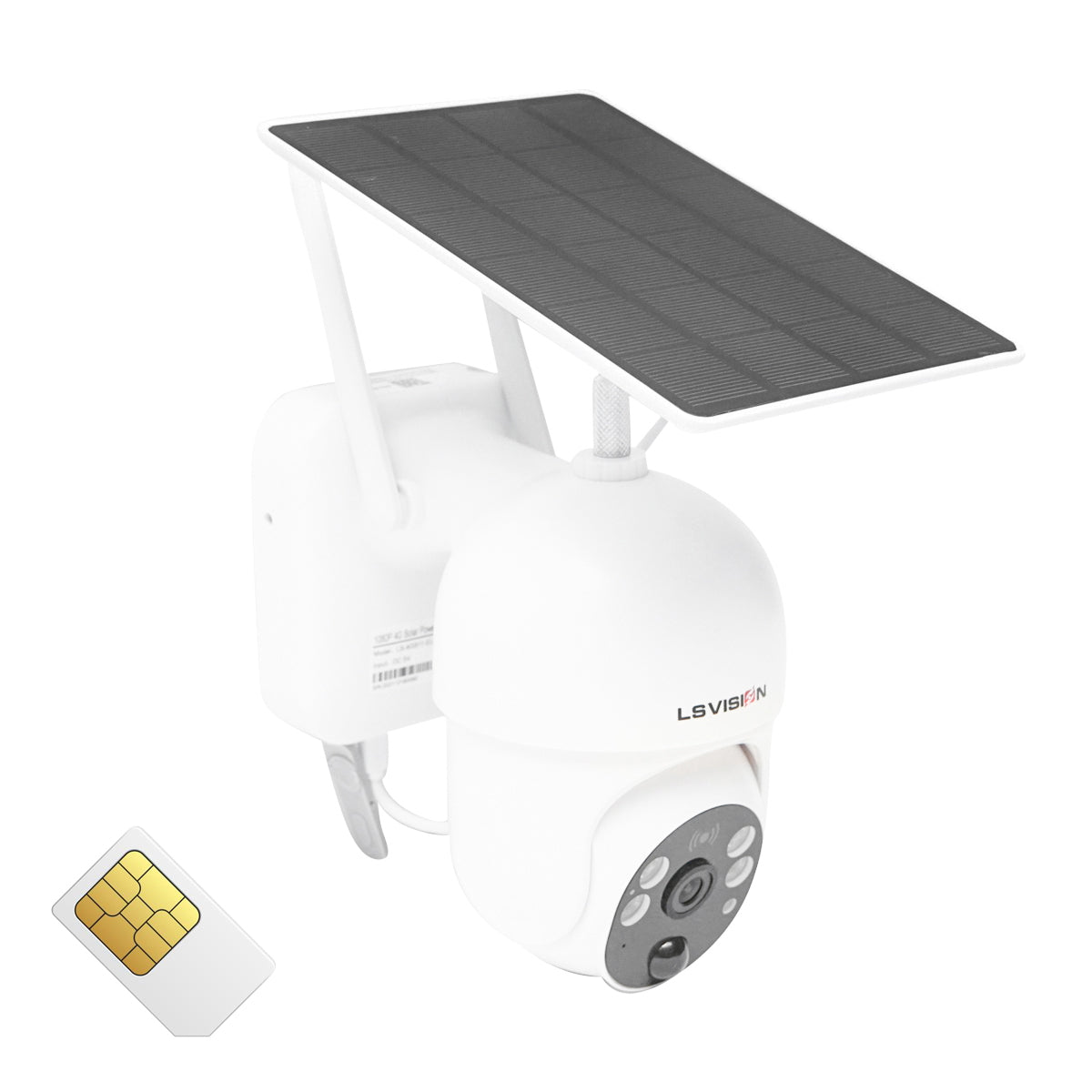 4G surveillance camera with SIM card slot, rotating with a 3.5W solar panel, PTZ, 4G 1080P HD